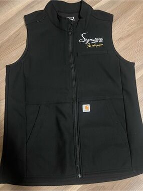 Carhartt Black Softshell Work Vest with Signature Healthcare Embroidery Sz med